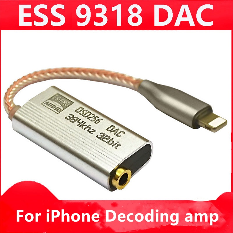 Bộ Khuếch Đại Âm Thanh Dac Es9318 Hifi Cho ĐT táo Ios Android Cổng Type C Sang 3.5mm