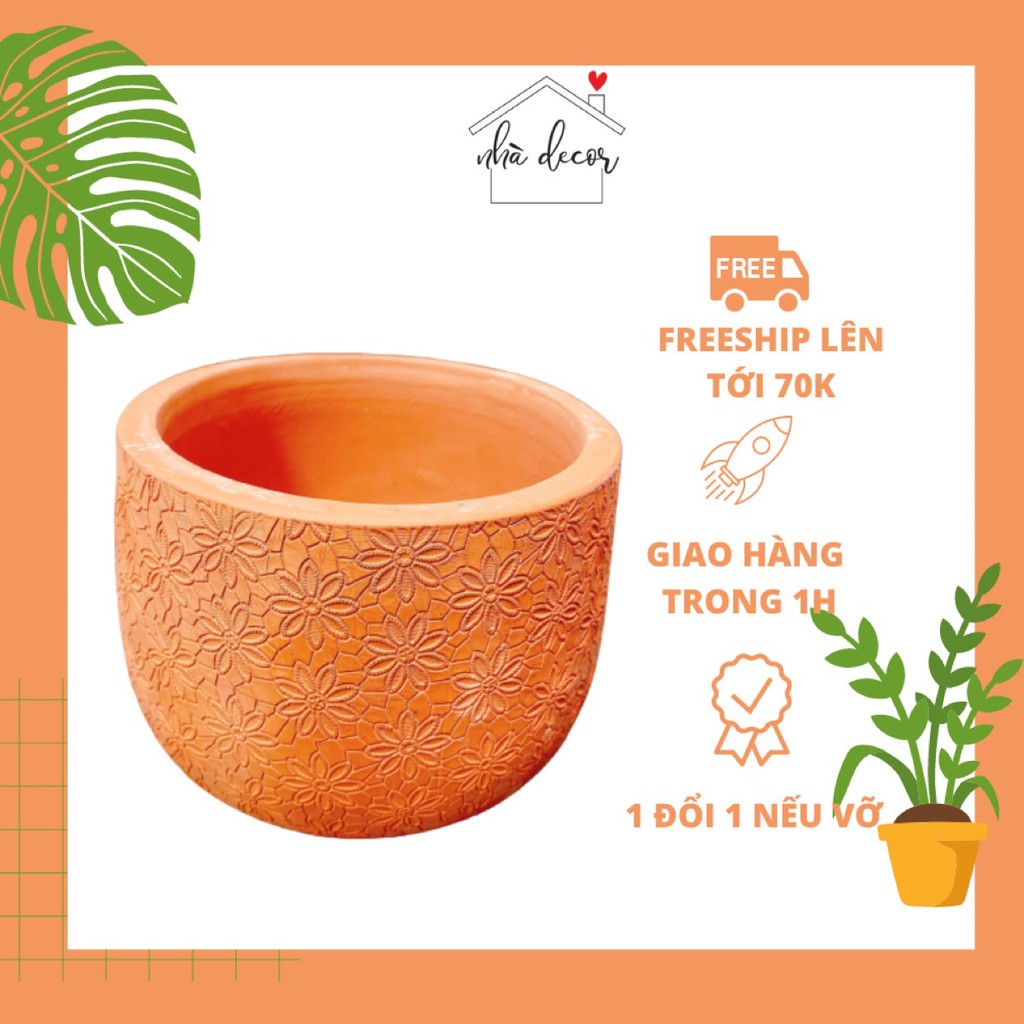 Chậu trồng cây chậu đất nung hoa cúc nhỏ size 16x13cm trồng cây cảnh ship 1h lỗi 1 đổi 1