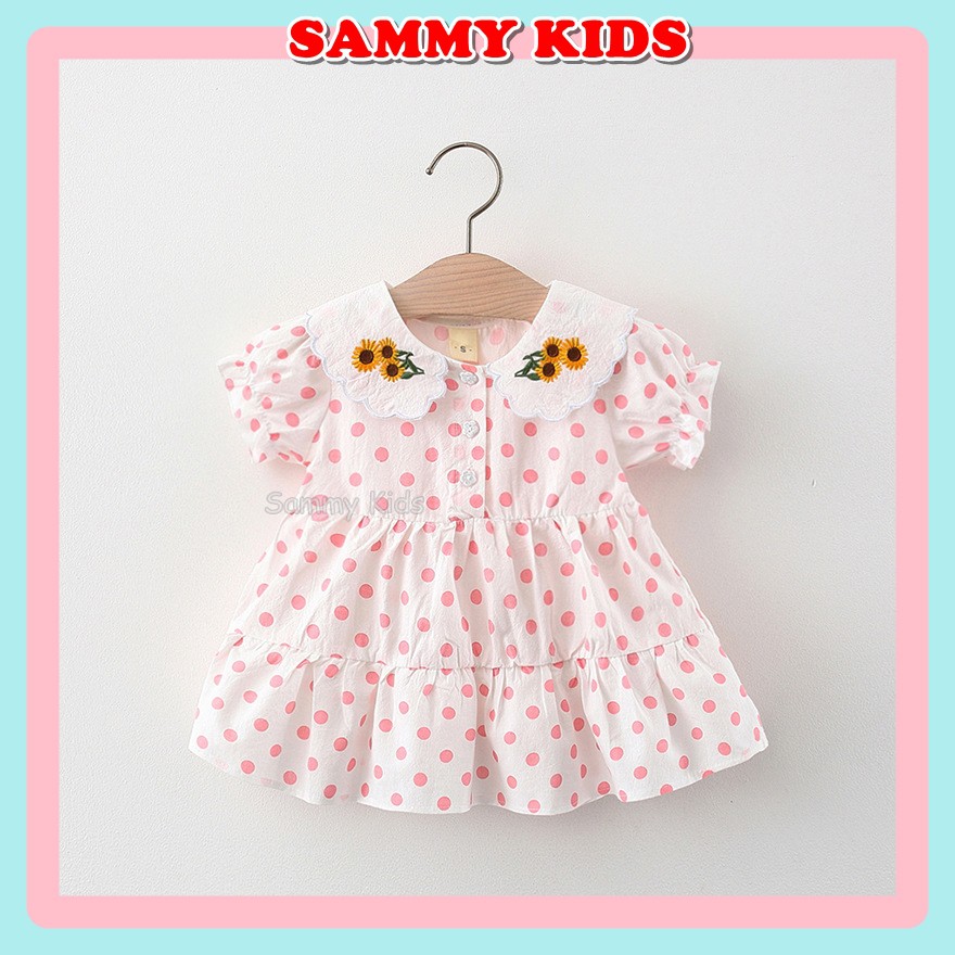 Váy cho bé gái mùa hè sơ sinh đến 4 tuổi dễ thương chấm bi Sammy Kids GV30
