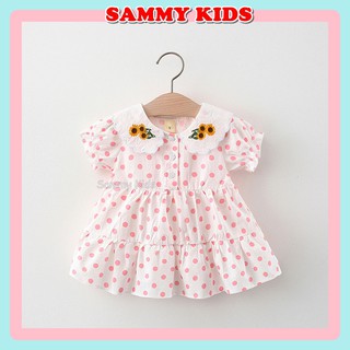 Váy cho bé gái mùa hè sơ sinh đến 4 tuổi dễ thương chấm bi Sammy Kids GV30