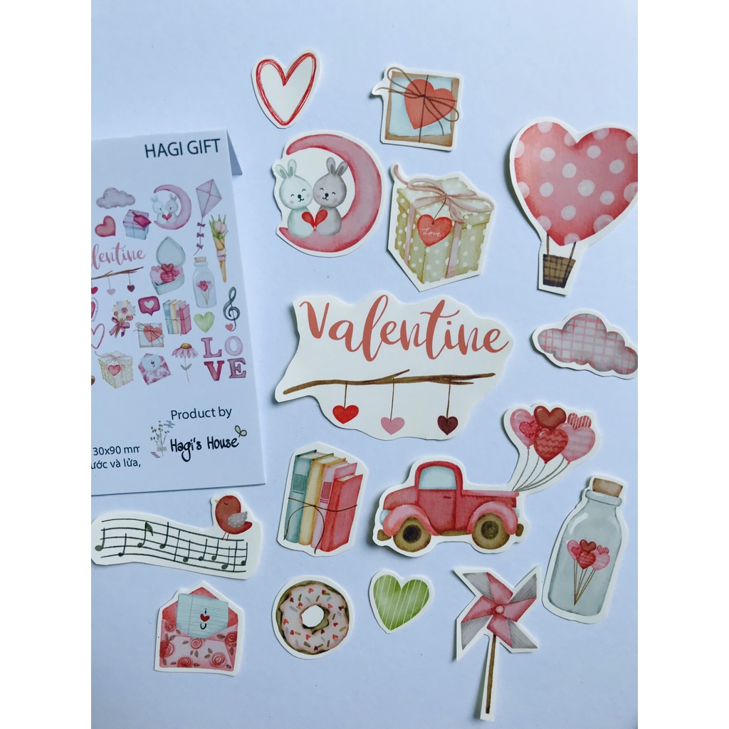 Sticker cặp đôi dễ thương trang trí sổ tay, nhãn dán ngày valentine thích hợp trang trí sổ dán ảnh, scrapbook