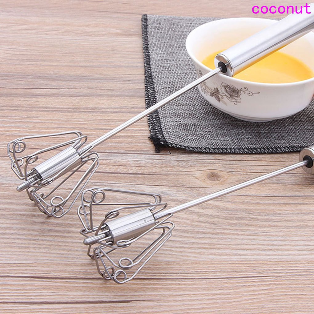 Semiautomatic Hand Press Type Rotary Egg Whisk Agitator 10 Inch Stainless Steel Mixer Kitchen Tools