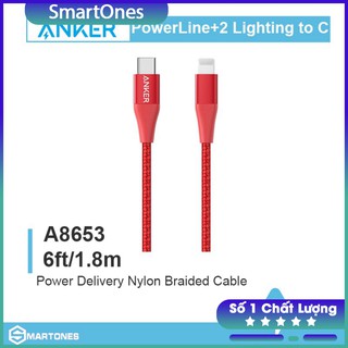 Cáp Lightning Anker - A8653 PowerLine+ II - Dài 1.8m Chứng chỉ MFI cho iPhone 5/6/7/8/Plus/X/Xr/Xs/Xs Max