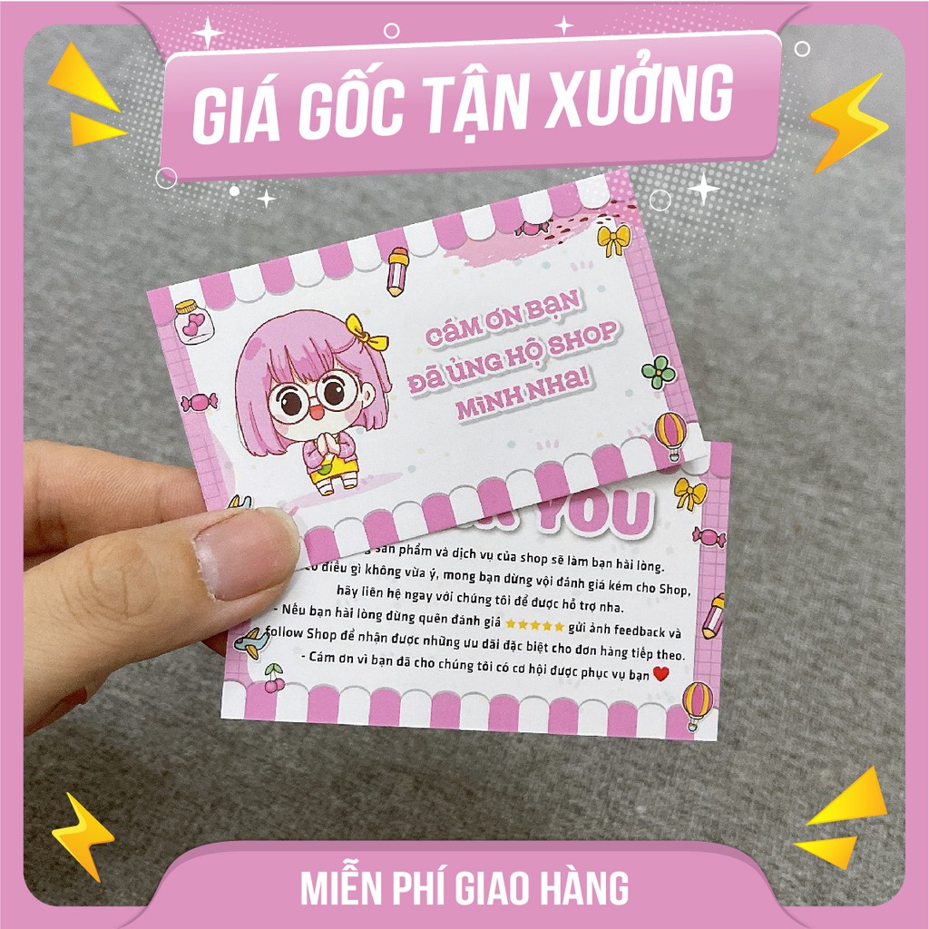 Card cám ơn, Phiếu cám ơn, Card Thank you bán hàng cho shop - MS : 012