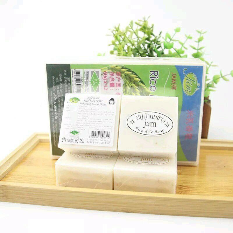 Xà Phòng Kích Trắng Cám Gạo Thái Lan Jam Rice Milk Soap mẫu mới nhất ( vuông)