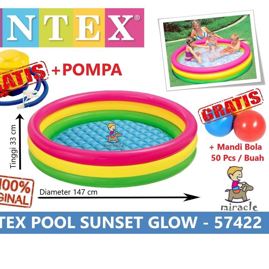 ☉ Hồ Bơi Trẻ Em 147cm x33cm INTEX Sunset Phát Sáng 57422 ♥