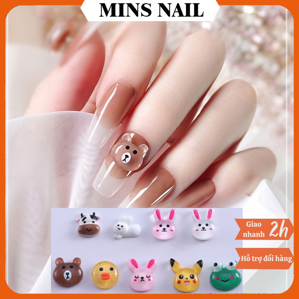 Charm nail, charm gấu nail, hoạt hình phụ kiện nail giá rẻ