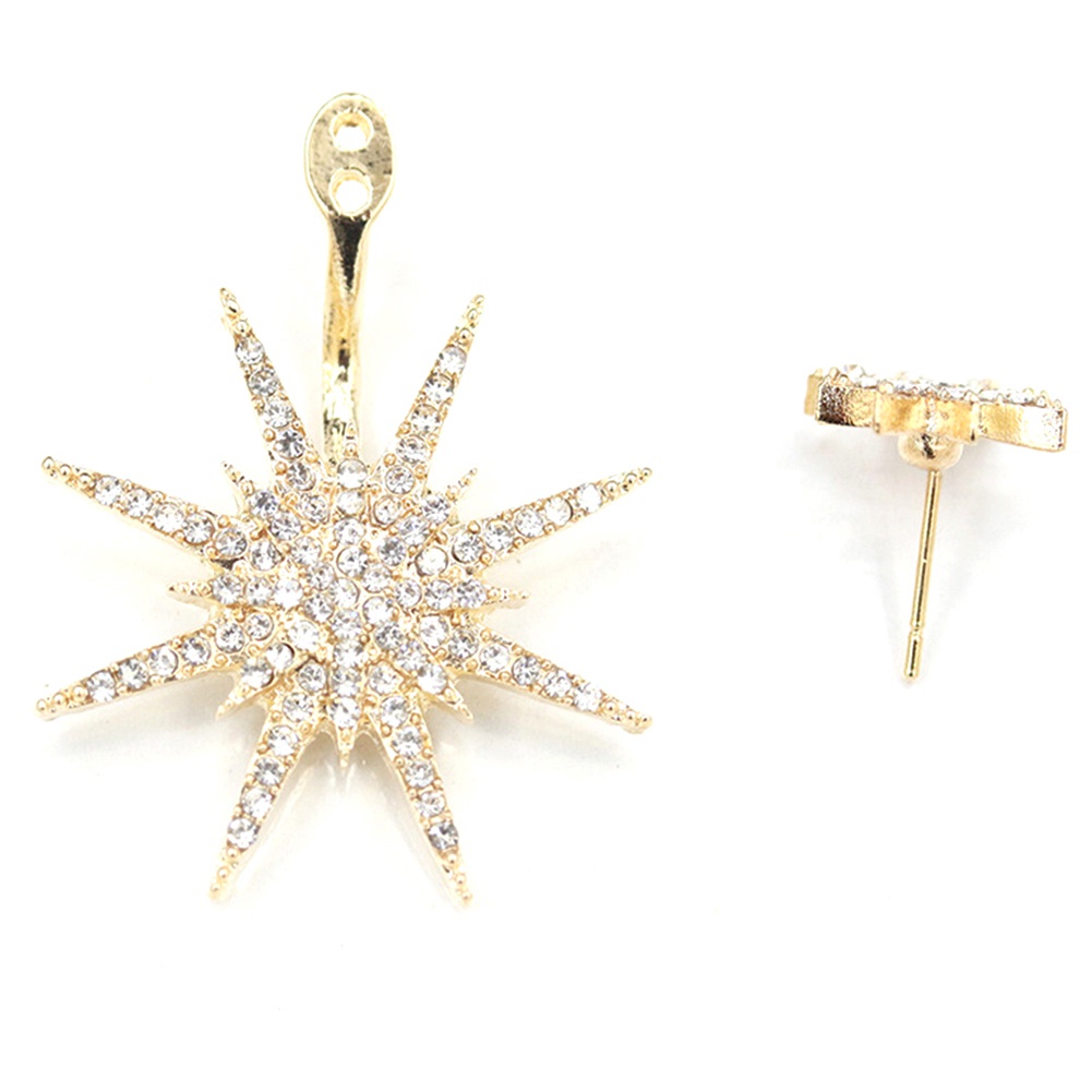 Bông tai hình ngôi sao nhiều cánh đính đá thời trang cho nữ