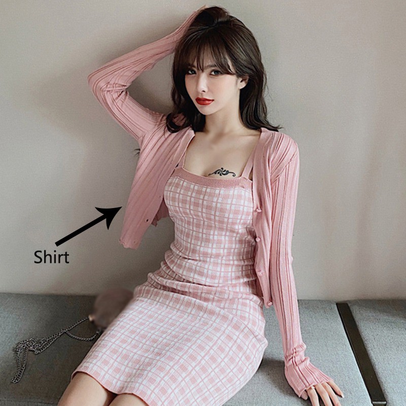 Đầm/áo cardigan họa tiết kẻ sọc caro thời trang trẻ trung sành điệu cho nữ | BigBuy360 - bigbuy360.vn