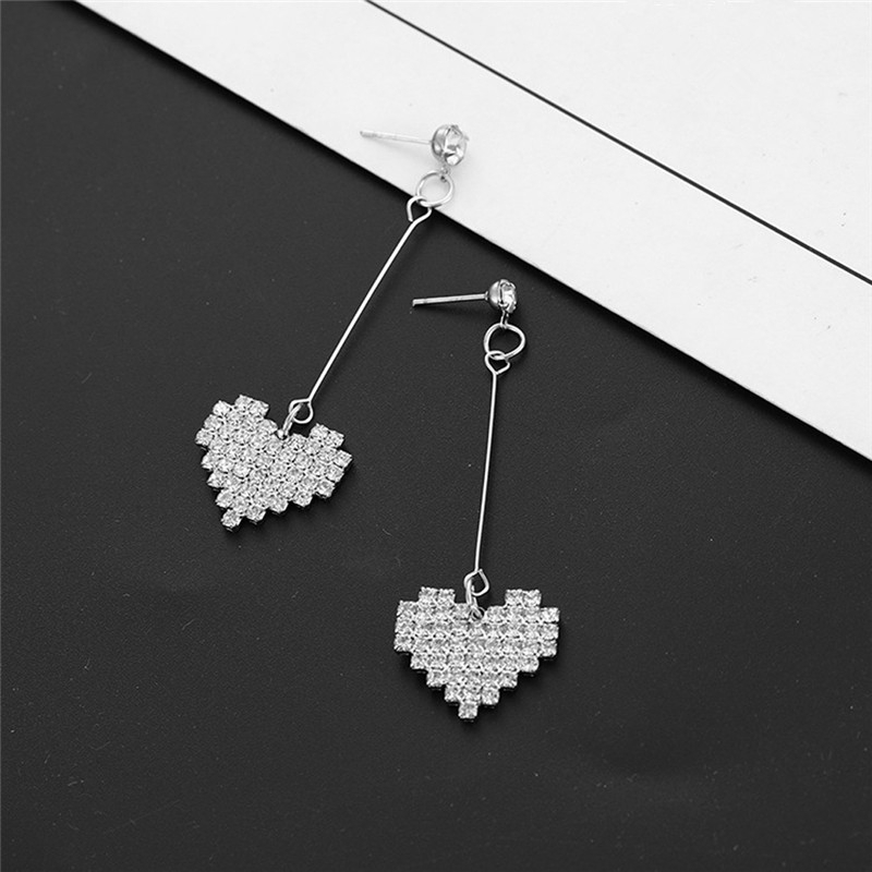 Crystal Earrings Women Heart Drop Earrings for Girls Gift Fashion Fine Jewelry