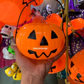 Giỏ Bí Ngô Đựng Kẹo 19cm Halloween