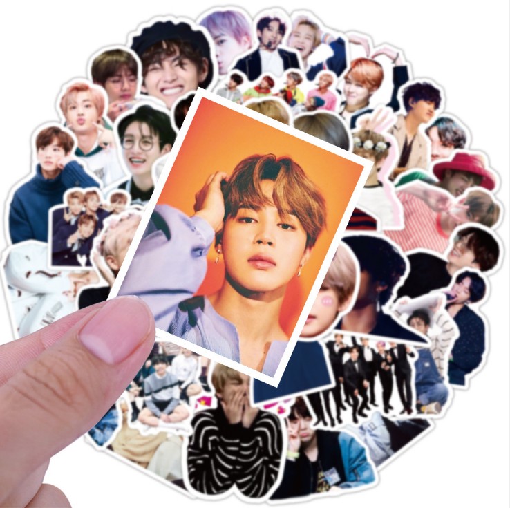 50 Miếng Dán Hình KPOP BTS Trang Trí Dễ Thương