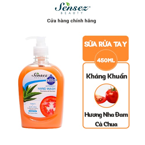 Nước Rửa Tay Dưỡng Da Kháng Khuẩn Sensez Beauty Mềm Da Chống Oxy Hóa - Hương Nha Đam - 475ml