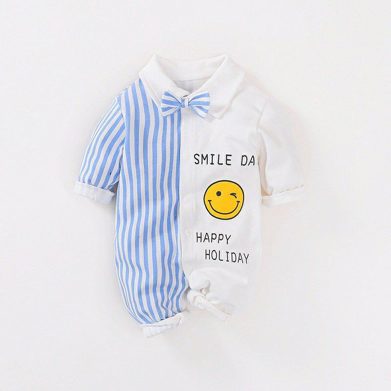 Bộ Body quần áo trẻ em dài tay Công Tử cotton cho Bé Gái Bé Trai từ 5-13kg