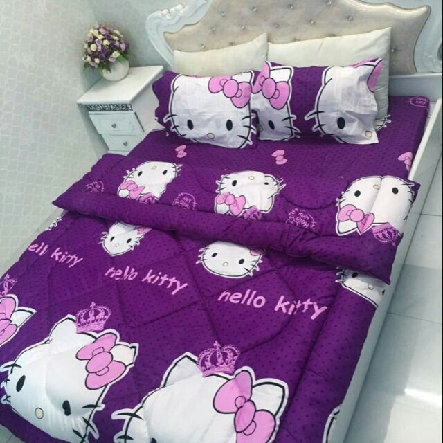 Sỉ chăn phao kitty tím