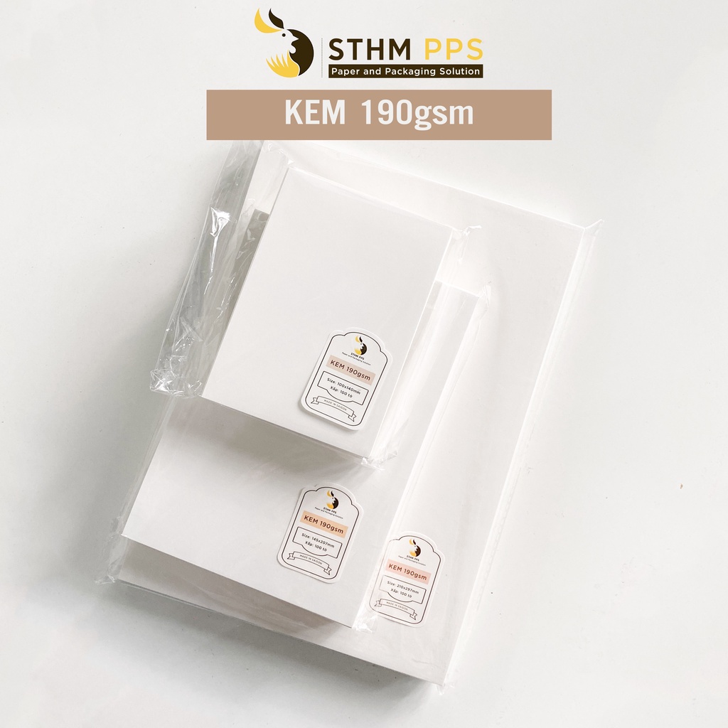 100 tờ giấy kem 190gsm - A4 A5 A6 - Dùng in ấn, vẽ phác thảo, ghi chú - STHM PPS