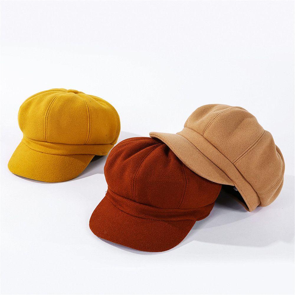 Mũ Beret Len Fedora Giữ Ấm Thời Trang Cho Nam Nữ