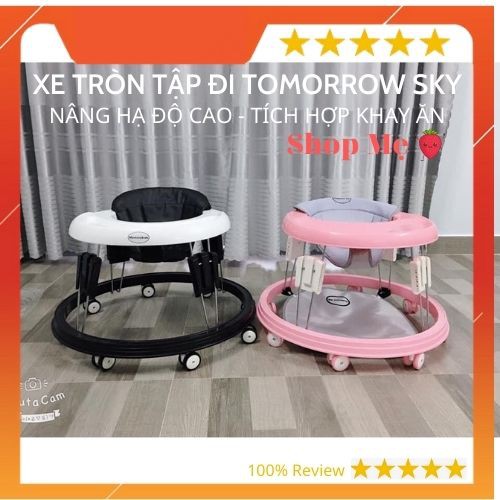 XE TRÒN TẬP ĐI KẾT HỢP XE ĂN DẶM CÓ THỂ GẤP GỌN TOMORROW SKY/ MOMMY KIDS CHO BÉ