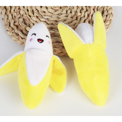 ĐỒ CHƠI CHÓ MÈO, TRÁI CHUỐI NHỒI BÔNG, CÓ ÂM THANH, GẶM NHẮM, MÀI RĂNG, GIẢM NGỨA RĂNG, SẠCH RĂNG