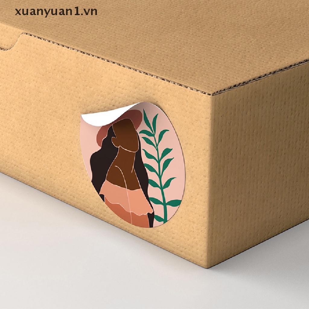 Cuộn 500 Miếng Dán Hình Tròn In Chữ Thank You Nhiều Màu Sắc Dùng Trang Trí Đồ Thủ Công