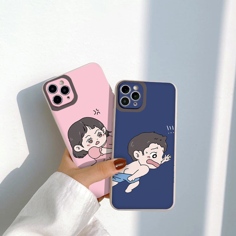 Ốp điện thoại hoạt hình cặp đôi dễ thương viền vuông ngộ nghĩnh ốp iPhone13/12/11/Pro/ProMax/SE 2020/X/XR/X/6/6s/7/8Plus