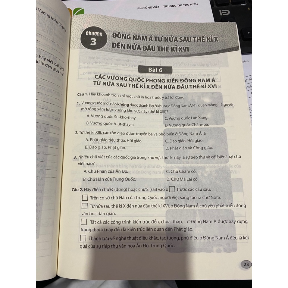 Sách - Vở thực hành lịch sử và địa lí 7 phần lịch sử ( Kết nối tri thức )