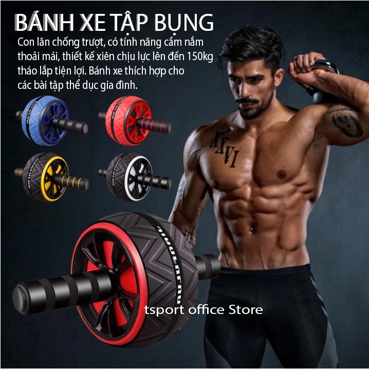 Con Lăn Tập Bụng một bánh ABS chịu lực tải lên đến 200kg ( 4 Màu )