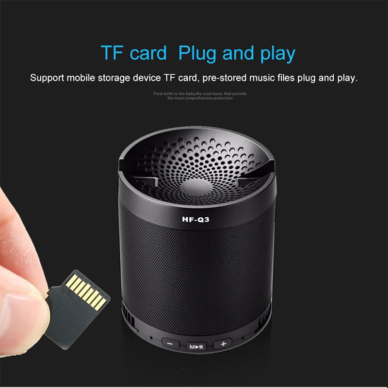 Loa Bluetooth mini Q3 có giá đỡ điện thoại, khe cắm thẻ nhớ