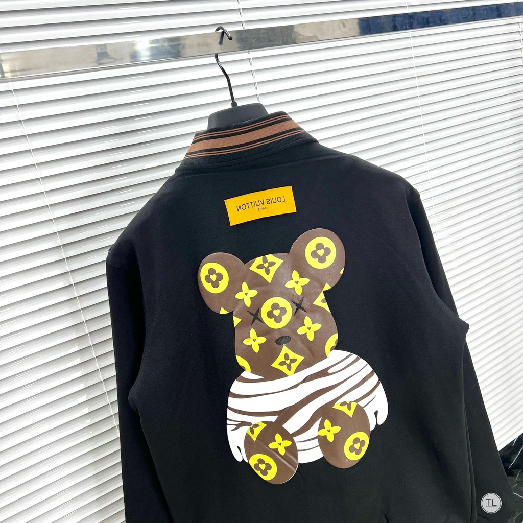 Áo Bomber Bóng Chày Gấu Bear LVV Cao Cấp, Nỉ Dạ Dày Chuẩn Fom Chuẩn Dáng