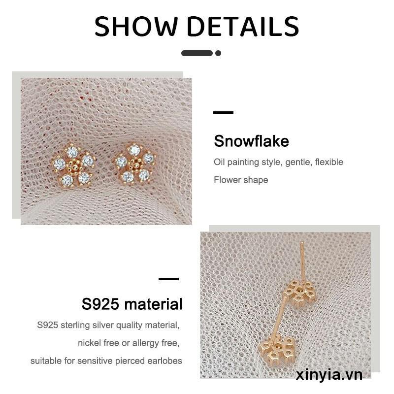 Khuyên Tai Kim Loại Đính Đá Zircon Đơn Giản Thời Trang Cho Nữ