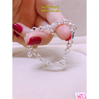 Lắc bạc cho bé - dây xích mo có 3 bi treo