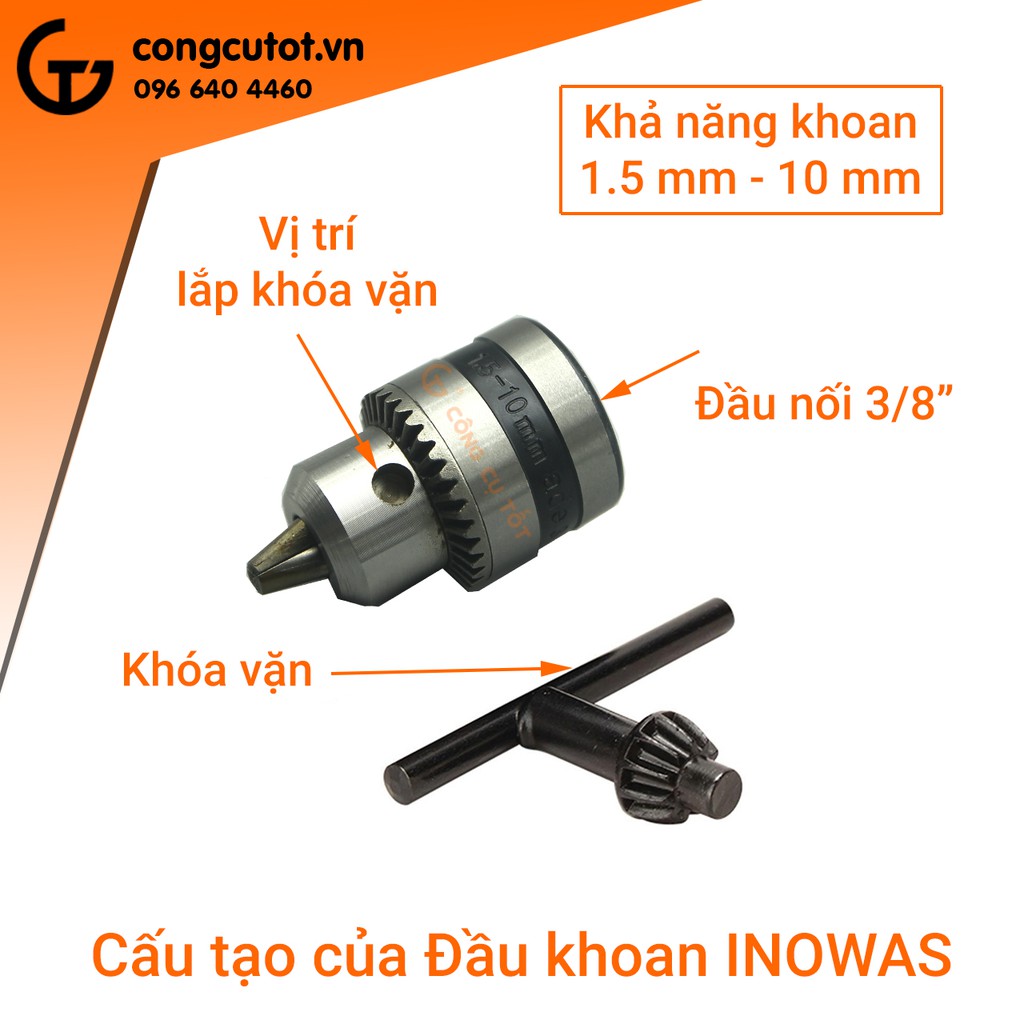 Đầu chuyển máy bắt vít thành máy khoan cao cấp Inowas