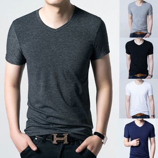 Áo thun nam body cổ tim