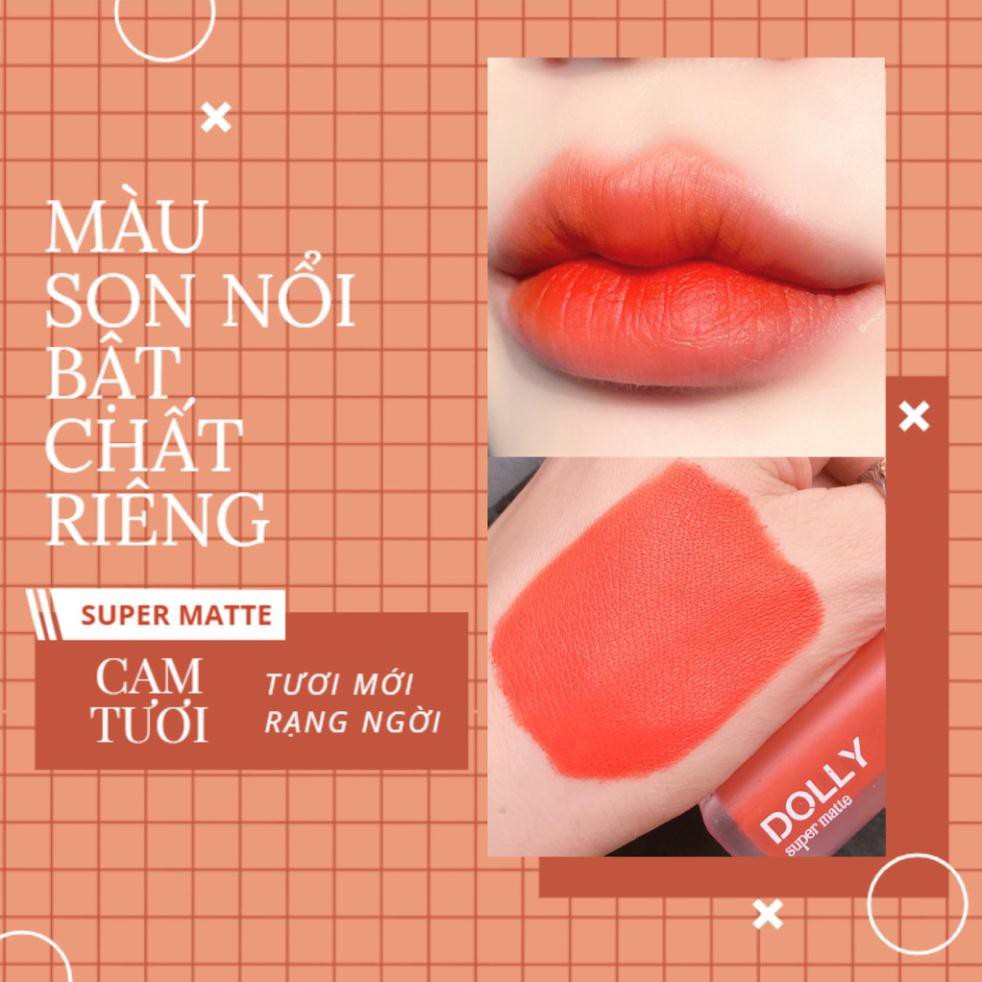 NEW 2021 [Cam Tươi 05] Son Kem Lì Dolly Super Matte Không Chì Màu Cam Tươi | BigBuy360 - bigbuy360.vn