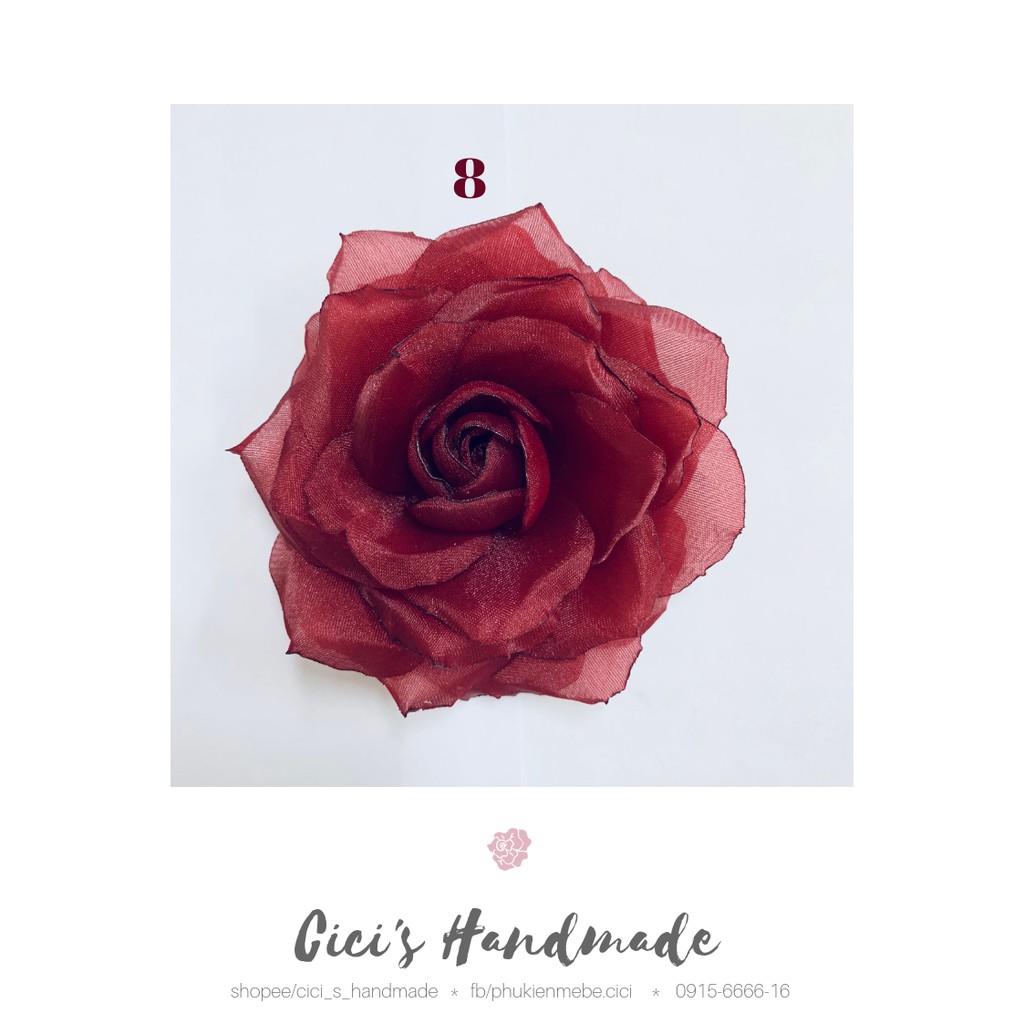 Hoa Hồng Voan đốt Cici Handmade Cao Cấp