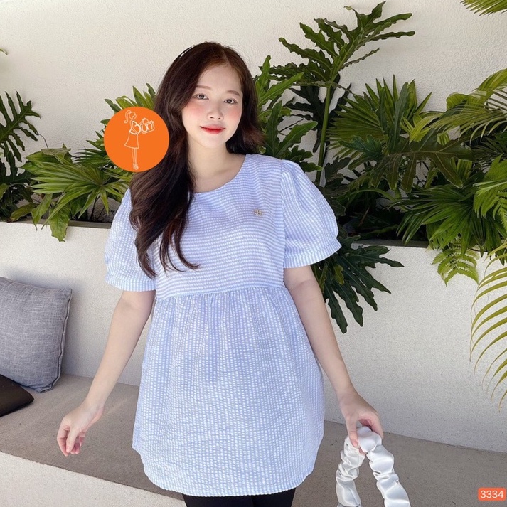 Áo Bầu Bun Baby Doll chất sọc xốp Hàn Quốc cao cấp - 3334