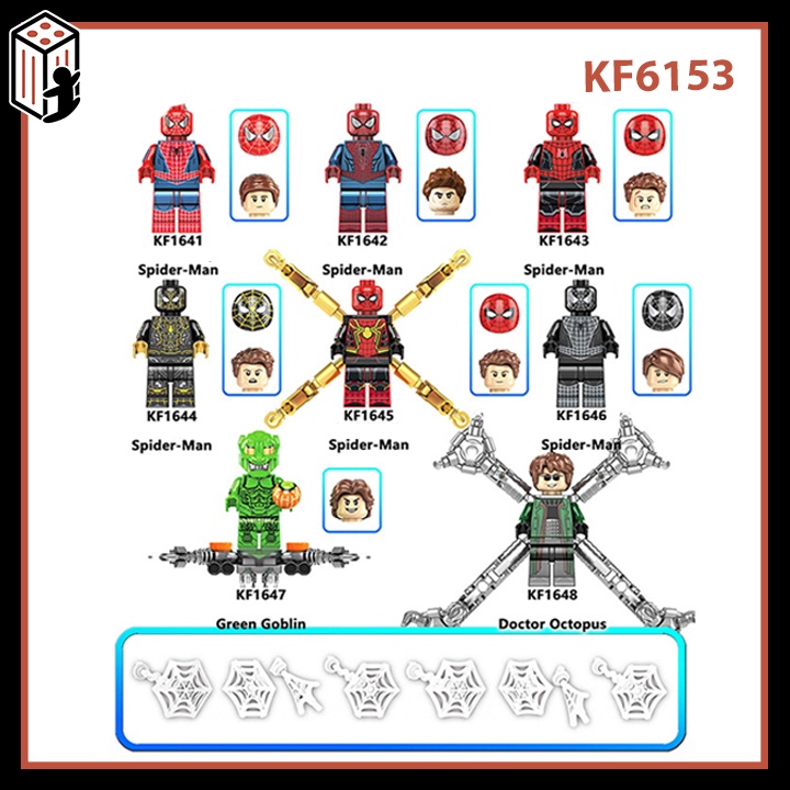 Spider Man No Way Home Minifigures Đồ Chơi Lắp Ráp Siêu Anh Hùng Người Nhện và Tiến Sĩ Bạch Tuộc KF6153
