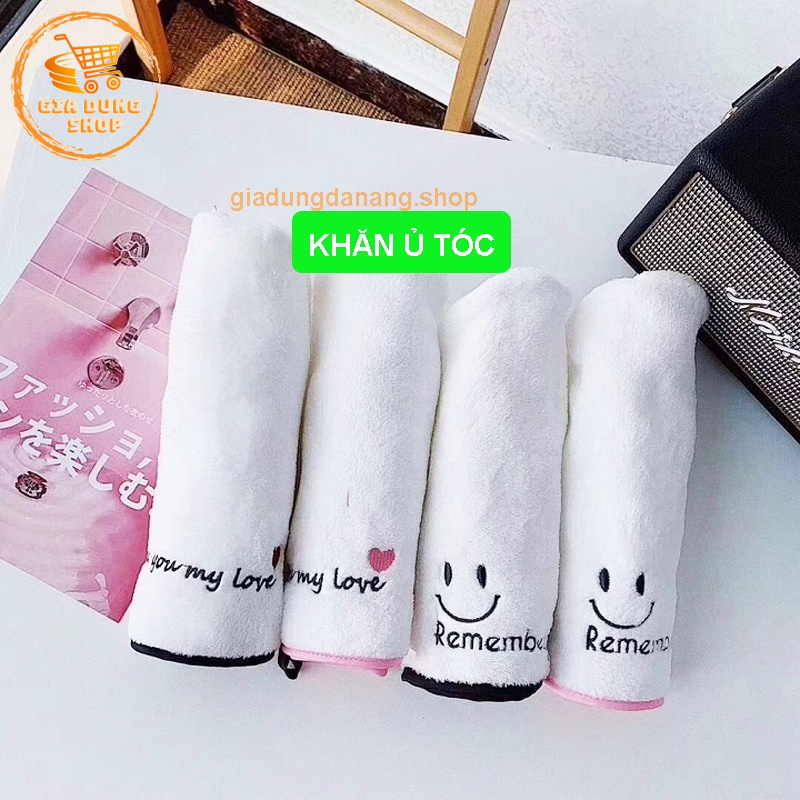 Khăn Ủ Tóc Quấn tóc Siêu Thấm Nhanh Khô Vải Cotton Mềm Mại