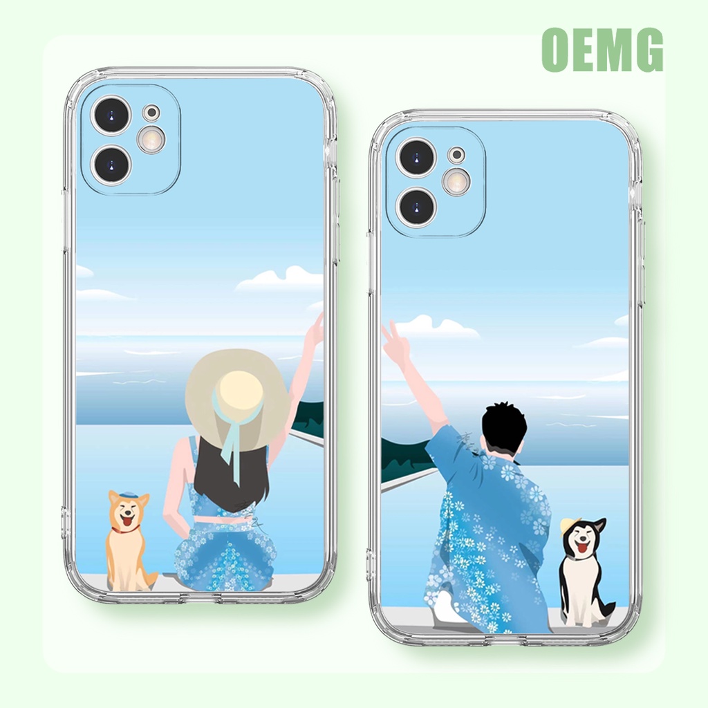 Ốp điện thoại in hình cặp đôi dễ thương cho for iPhone 11 12 13 Pro Max SE 2020 X XR XS ip 8 7 Plus ZJ318