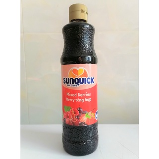 18.01.25 [Chai 700ml – MIXED BERRIES] NƯỚC ÉP TRÁI CÂY CÔ ĐẶC [Malaysia] SUNQUICK Fruity and Refreshing (halal)