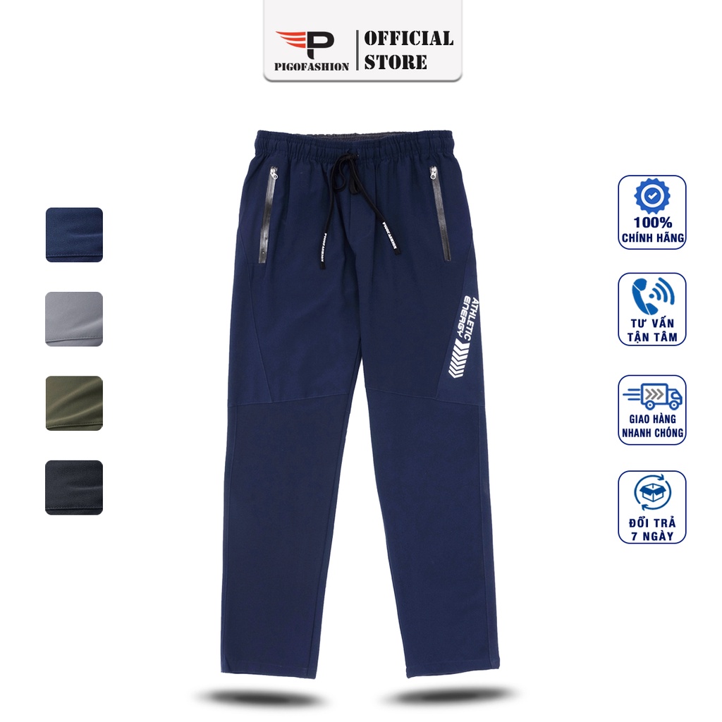 Quần dài thể thao nam túi khóa 2 bên, dây rút lưng quần, chất dù co giãn SPMFP02 PigoFashion