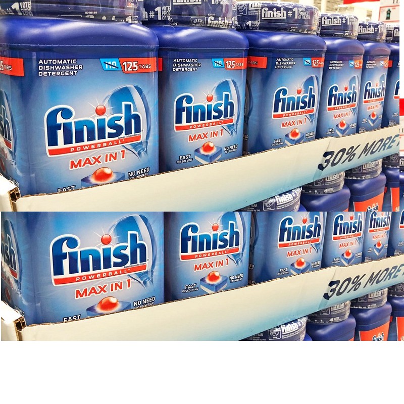 Viên rửa chén Finish maxin1 cao cấp chuyên dùng cho máy rửa chén (Hộp nhựa125 viên )