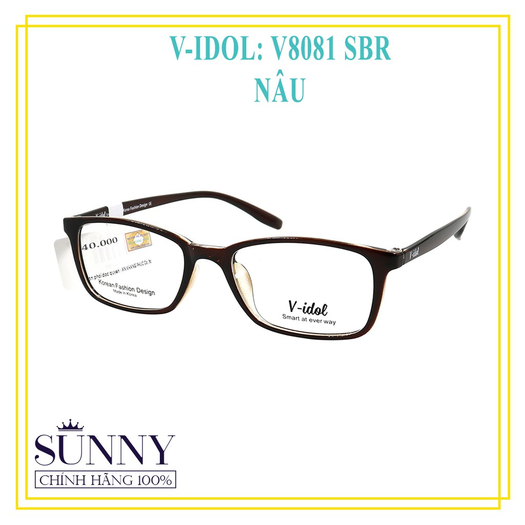 Gọng kính nam nữ Vidol chính hãng có kèm tem chống hàng giả của bộ công an - V8081