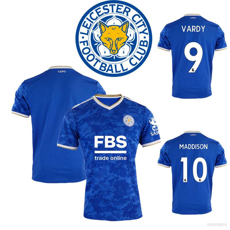 Áo bóng đá tay ngắn dáng rộng in logo câu lạc bộ Leicester City F.C. Premier League Jersey 2021-22 đẹp mắt