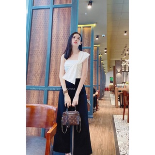 Áo CROPTOP Lệch 1 Bên Vai (TRẮNG)