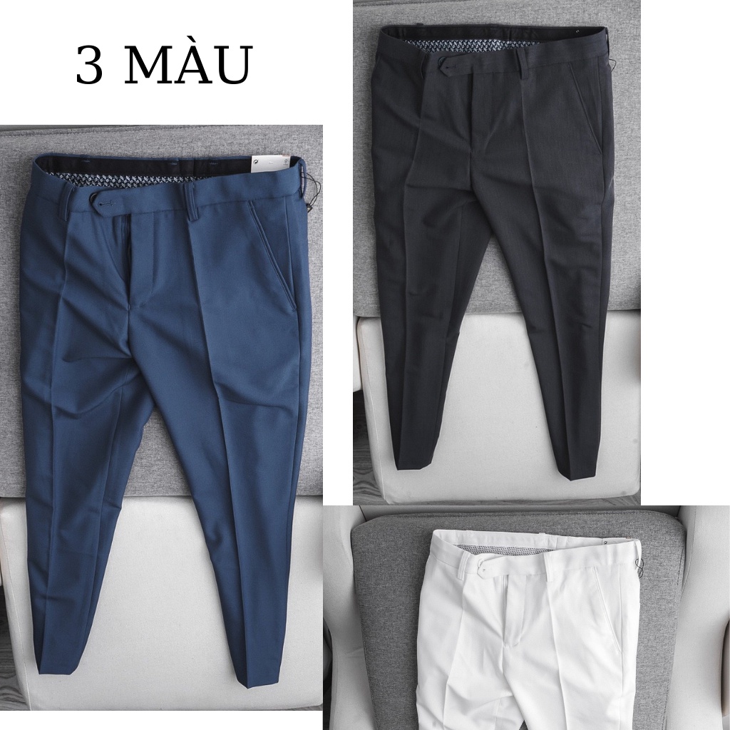 Quần Tây Nam Hàn Quốc Dáng Slimfit Ôm Công Sở Đen Sọc - Quần Âu Trắng Nam - QA01 - Gusta