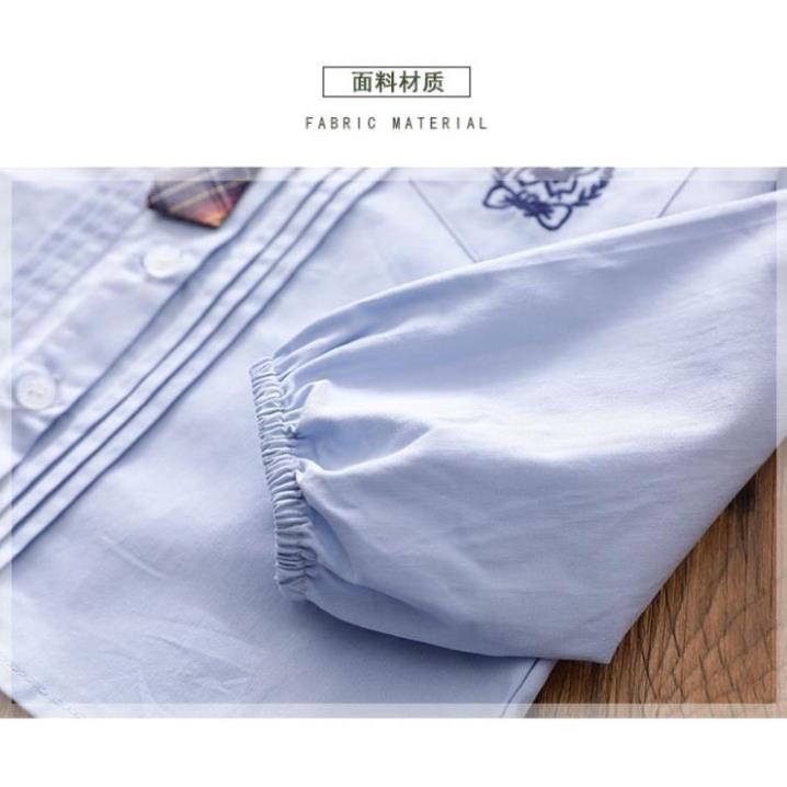 Áo sơ mi cho bé gái 6 tuổi (3 - 12 tuổi☑️ áo dài tay size đại 25kg, 30kg, 35kg, 40kg, 45