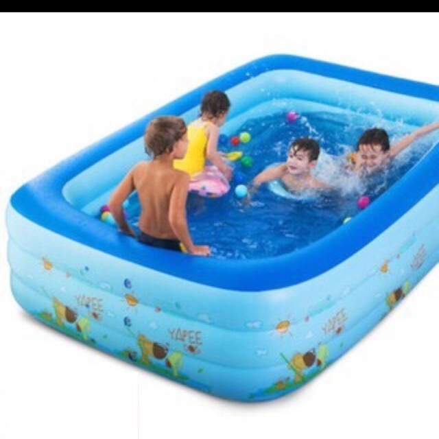 BỂ BƠI PHAO BƠI mùa hè cho bé /1,3M/1,5M/1,8M/2,1M CHỮ NHẬT 3 TẦNG