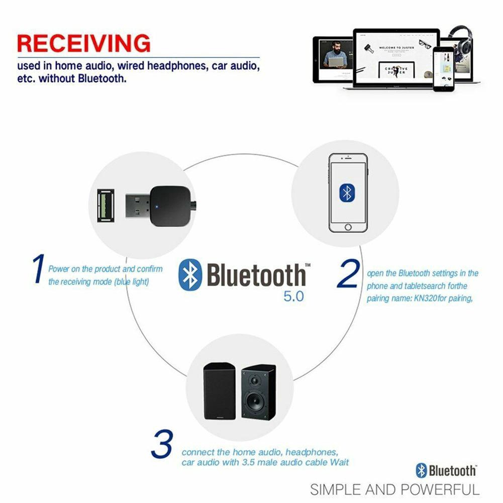 Bộ Thu Phát Bluetooth V5.0 Không Dây 2 Trong 1 Aux A2Dp Audio 3.5mm Ad P1D2