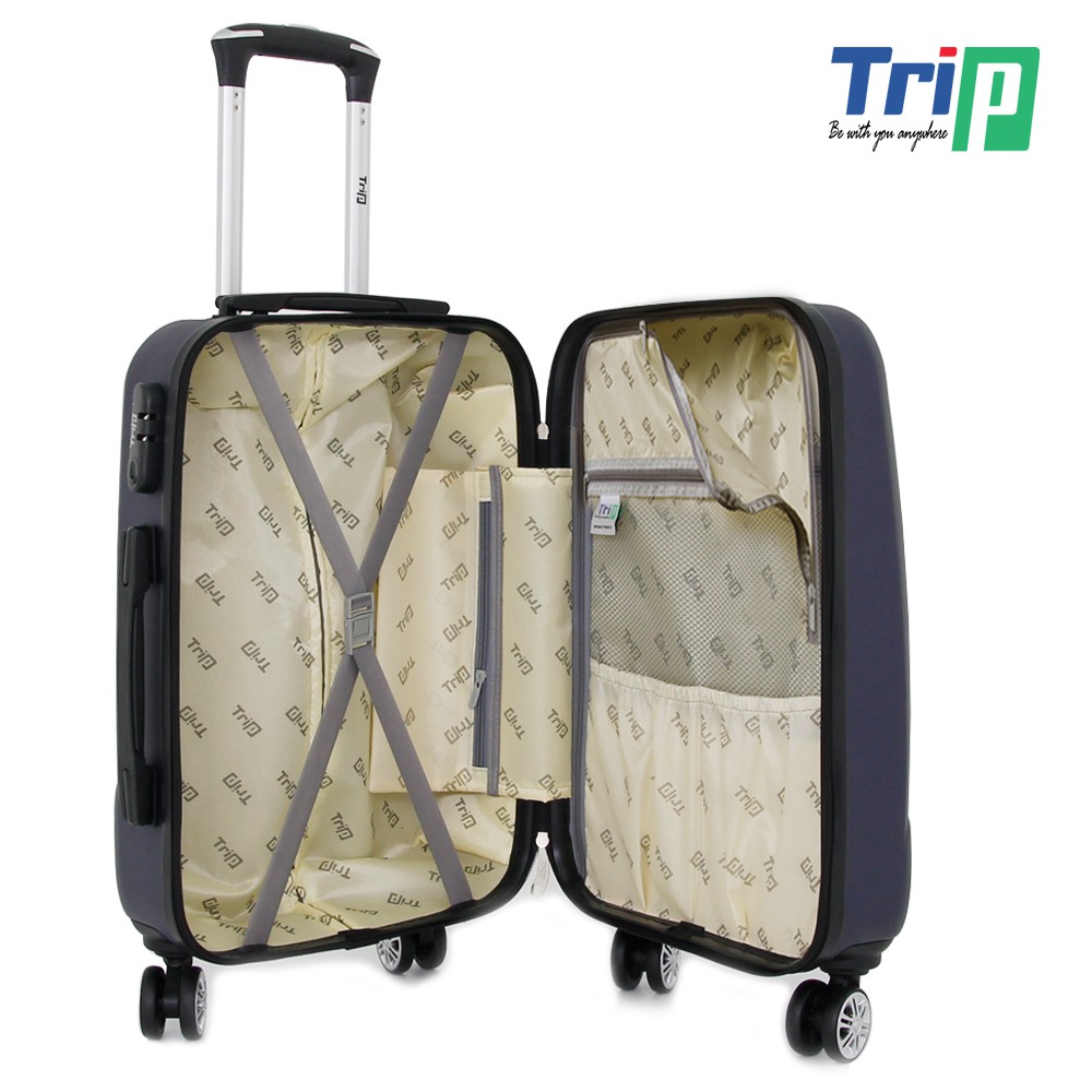 Bộ 2 Vali Nhựa TRIP P610 - Size 50+60cm - Màu Xanh Đen